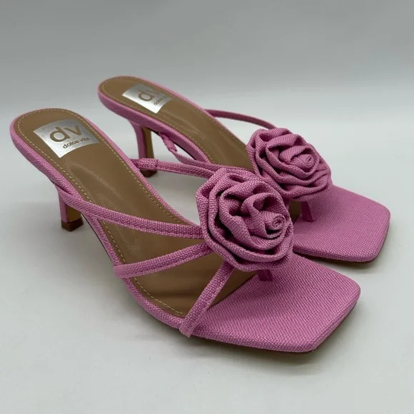 Dolce Vita Zelly Pink Strappy Mule Heels | Size 8 | New With Box - Picture 4 of 10